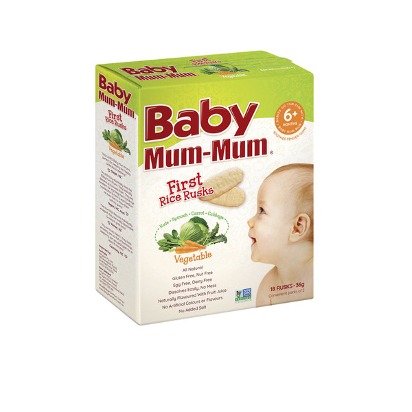 Baby Mum-Mum Vegetable Rice 18 Rusks 8+ Months | 36g