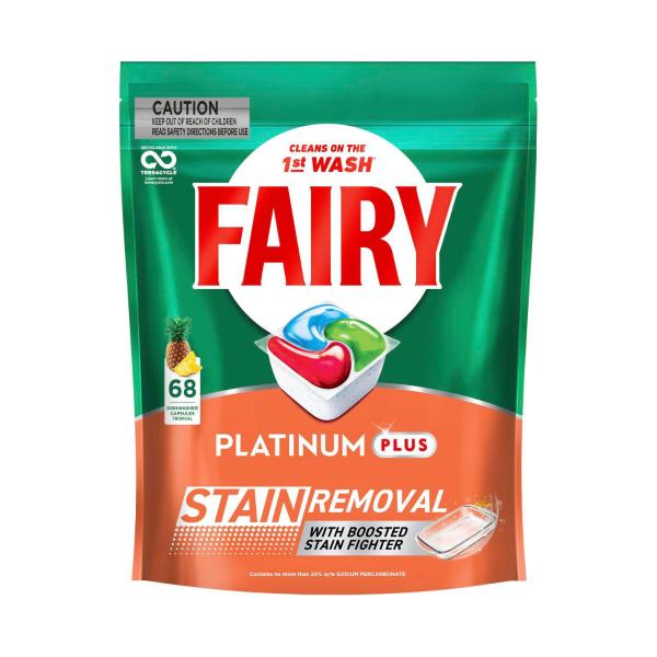 Fairy Platinum Plus Stain Remover Dish Tabs 68PACK