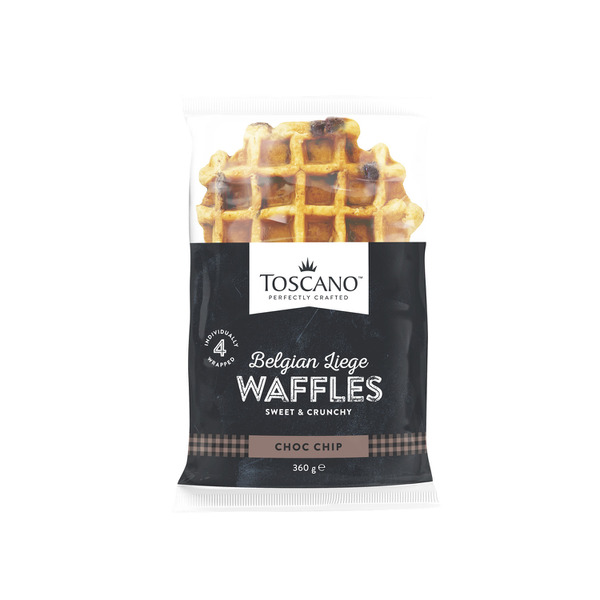 Buy Toscano Choco Chip Waffles 4 pack 360g Coles