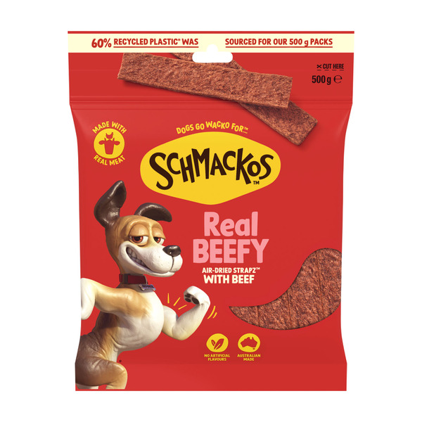 Schmackos Strapz Dog Treats with Beef