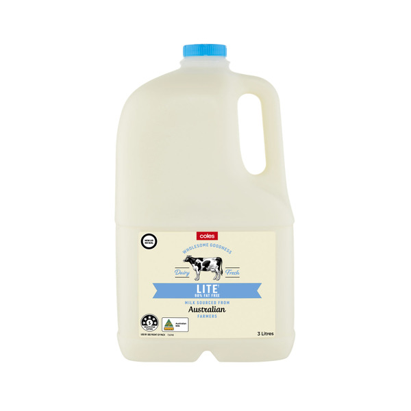 Coles Lite Reduced Fat Milk | 3L