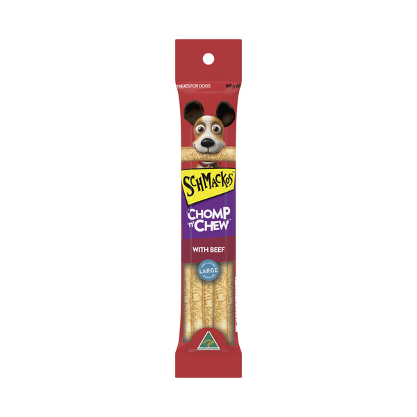 Schmackos Chomp N Chew Large Dog With Beef Dog Treat