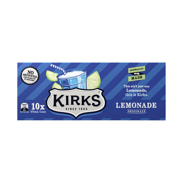 Kirks Lemonade Soft Drink 10x375mL