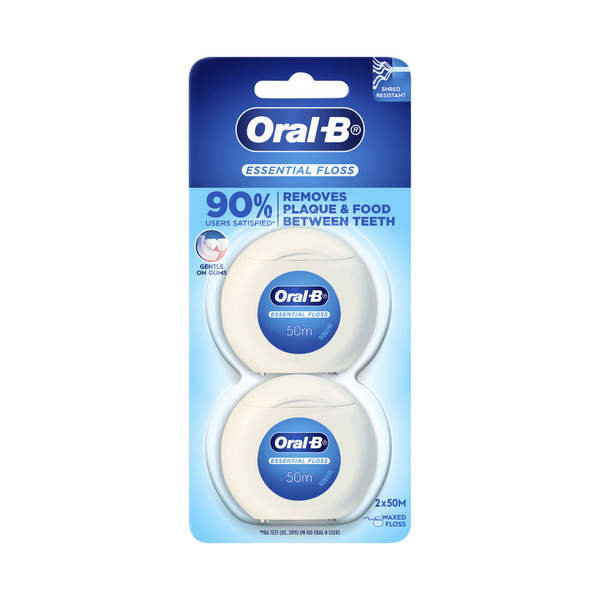Oral-B Essential Waxed Dental Floss | 2x50m