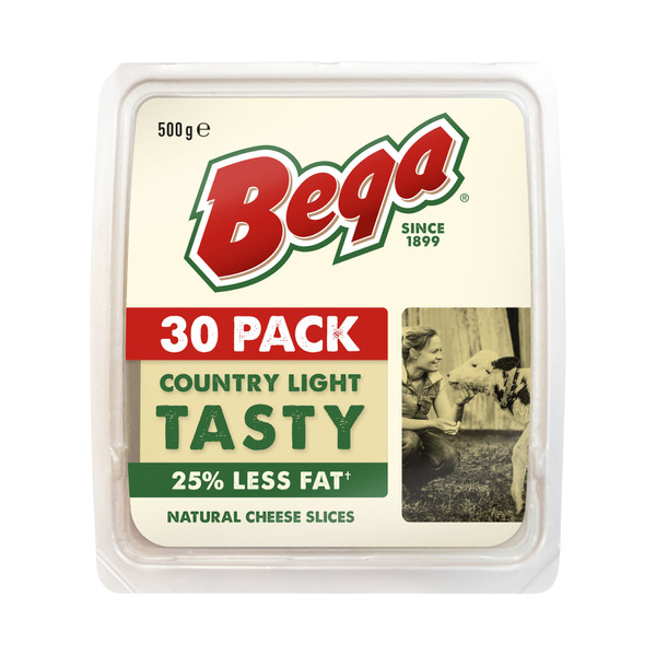 Bega Natural 25% Red Fat Tasty Slices 30 pack