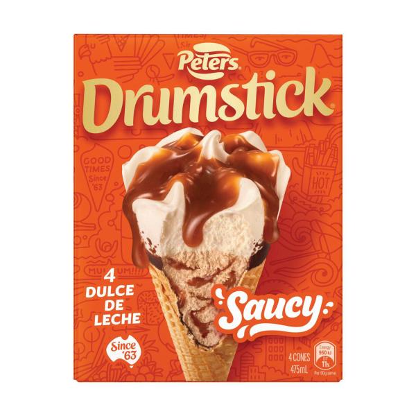 Drumstick Saucy Dulce De Leche Cones 4 Pack