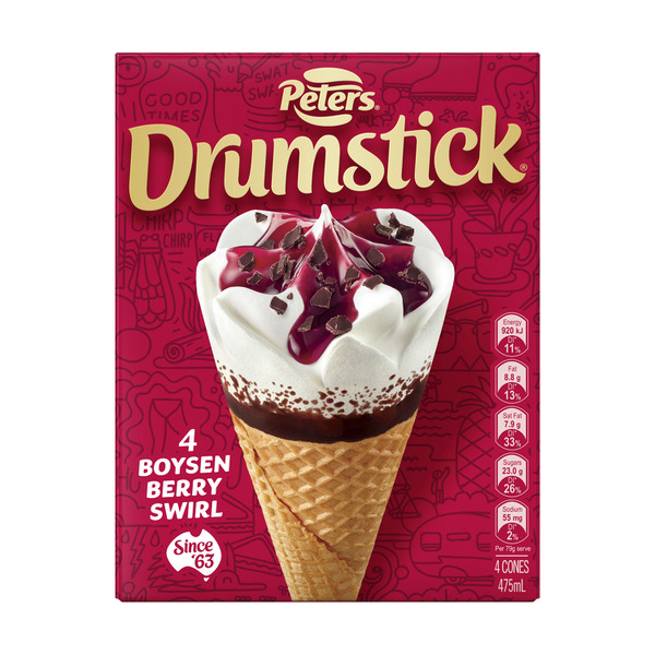 Drumstick Boysenberry Ice Cream 4 pack | 475mL