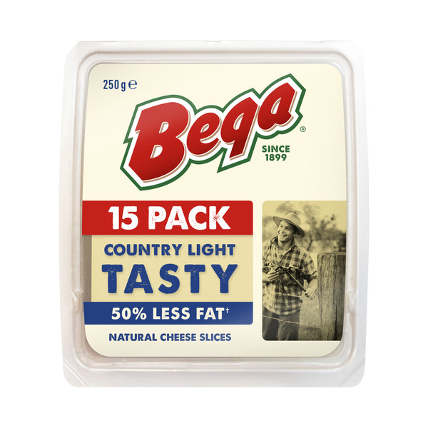 Bega Light & Tasty Natural Cheese Slices 12x250g