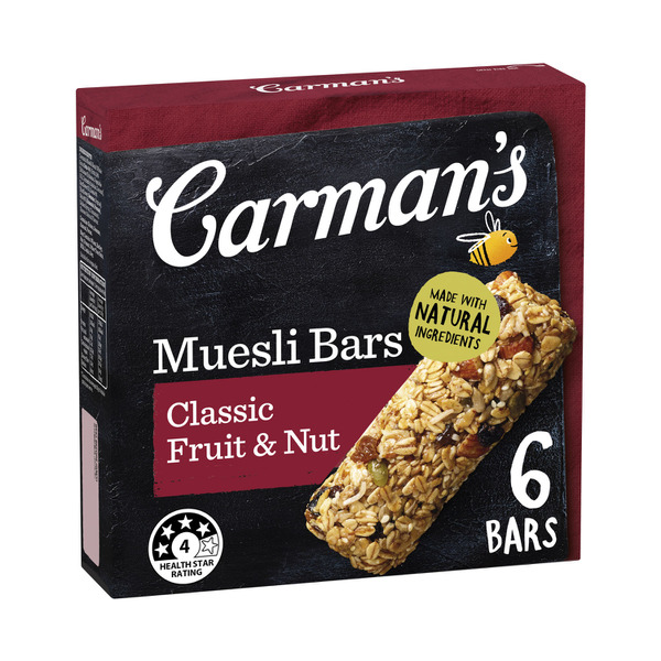 Carman's Classic Fruit & Nut Muesli Bars 6 pack