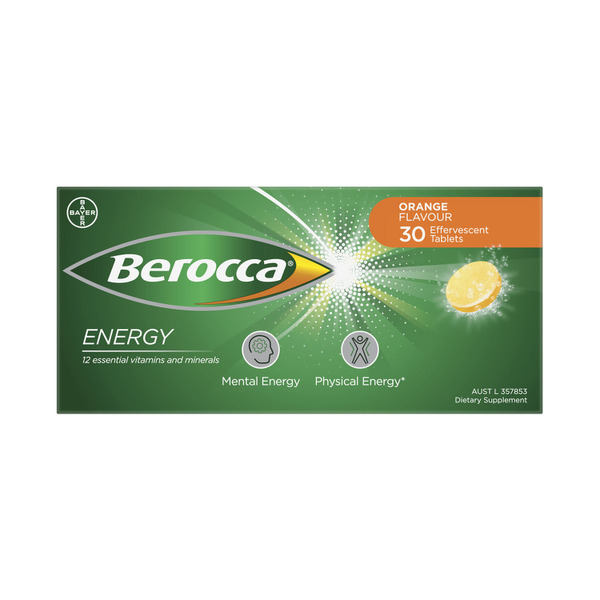 Berocca Energy Vitamin B & C Orange Flavour Effervescent Tablets