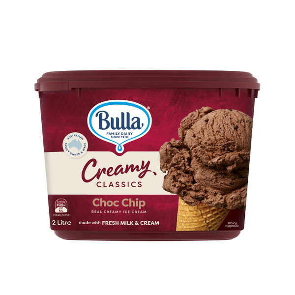 Bulla Creamy Classics Choc Chip Ice Cream Tub