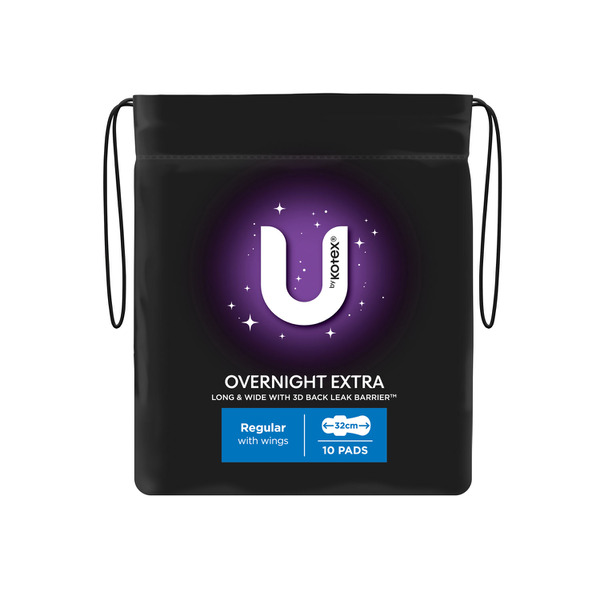 U by Kotex Overnight Extra Pads with Wings