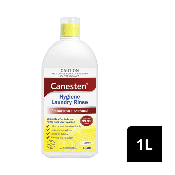 Canesten Antibacterial and Antifungal Hygiene Laundry Rinse Sanitiser Lemon Scented | 1L