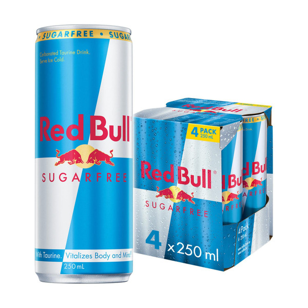 Red Bull Sugar Free Energy Drink 4X250mL