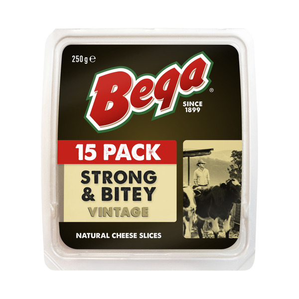 Bega Strong & Bitey Vintage Cheese Slices 15x250g