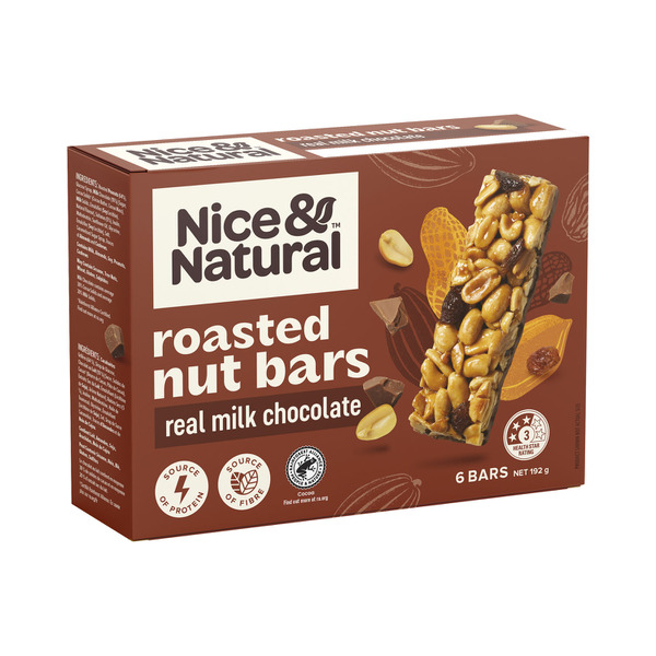 Nice & Natural Real Milk Chocolate Roasted Nut Bars 6 pack