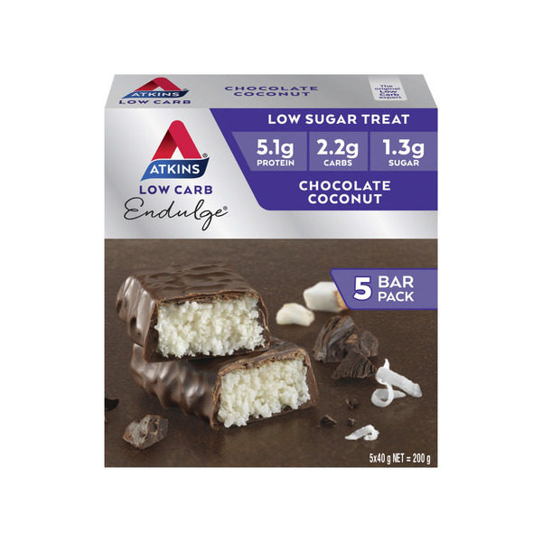 Buy Atkins Low Carb Endulge Bar Chocolate Coconut 5x40g 200g | Coles