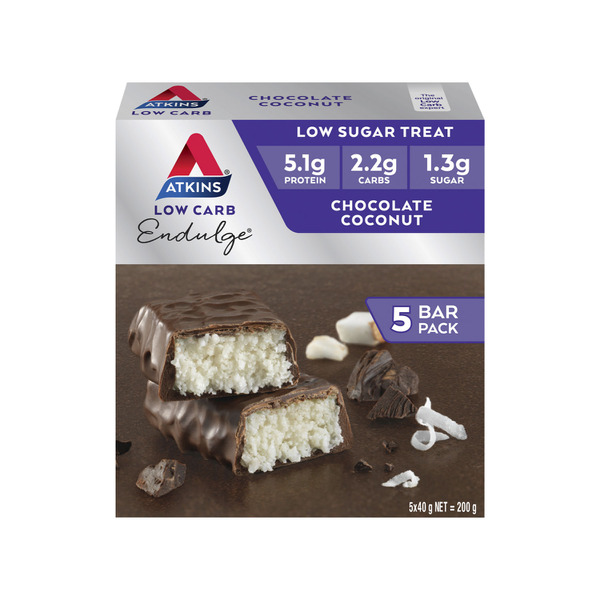 Atkins Low Carb Endulge Bar Chocolate Coconut 5x40g 200g