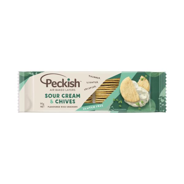 Peckish Rice Crackers Sour Cream Chives